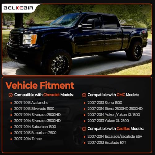 BELKEBIR Black Exterior Door Handle Front Left Driver Side Compatible with 2007-2014 Chevy Silverado Suburban Avalanche Tahoe, GMC Sierra Yukon, Cadillac Escalade Replaces 15915149, 20828258, 22738721 - Image 2
