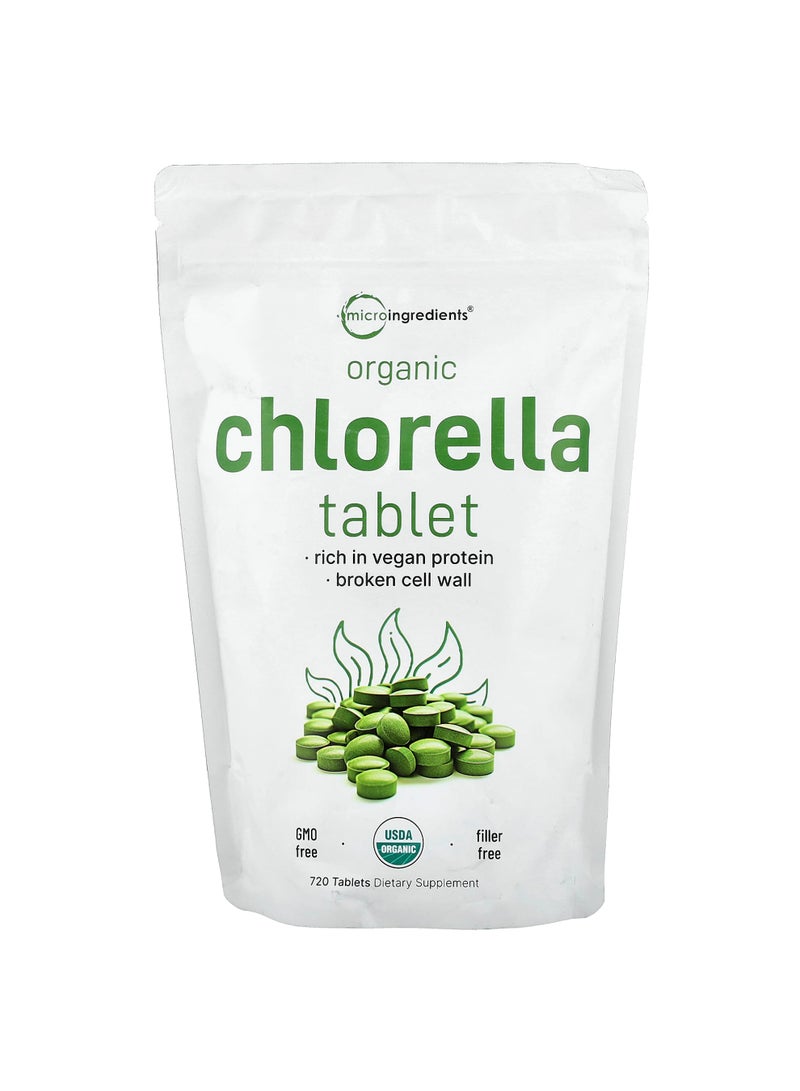 Organic Chlorella Tablet, 720 Tablets (0.5 g per Tablet)