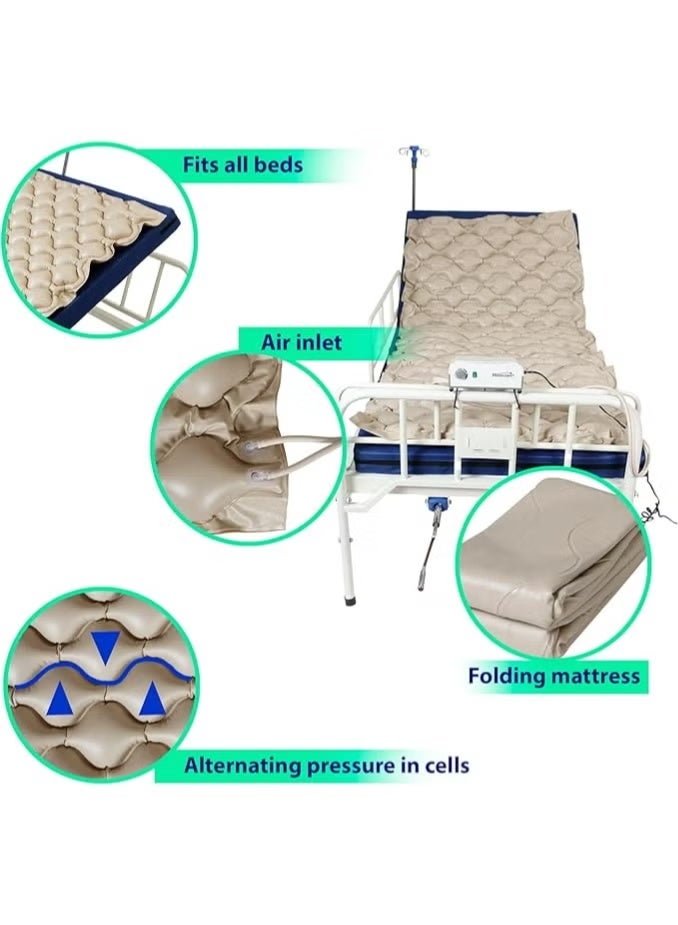 Alternating Air Pressure Mattress Pad Medical Egg Crate Mattress Topper for Pressure Sore Prevention Quiet Air Pump System Bed Support for Ulcer Relief Home & Hospital Use - Image 4