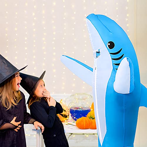 KMiKE Inflatable Shark Costume for Adult Funny Halloween Costumes Fantasy Cosplay Blow up Costume (Blue, Adult) - Image 5