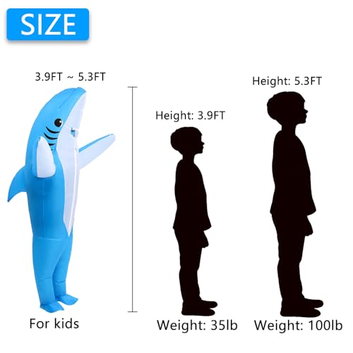 KMiKE Inflatable Shark Costume for Adult Funny Halloween Costumes Fantasy Cosplay Blow up Costume (Blue, Adult) - Image 2