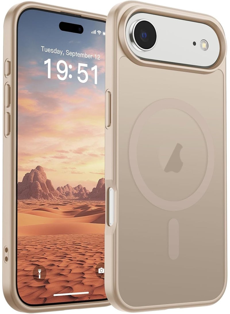 ACLIX Matte Magnetic Case for iPhone 17 Air, Compatible with MagSafe, Plating Luxury Cover, Matte Soft TPU Shockproof Protective Phone Case, (Desert Gold) - Image 1