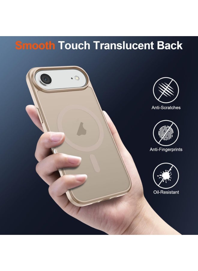 ACLIX Matte Magnetic Case for iPhone 17 Air, Compatible with MagSafe, Plating Luxury Cover, Matte Soft TPU Shockproof Protective Phone Case, (Desert Gold) - Image 3