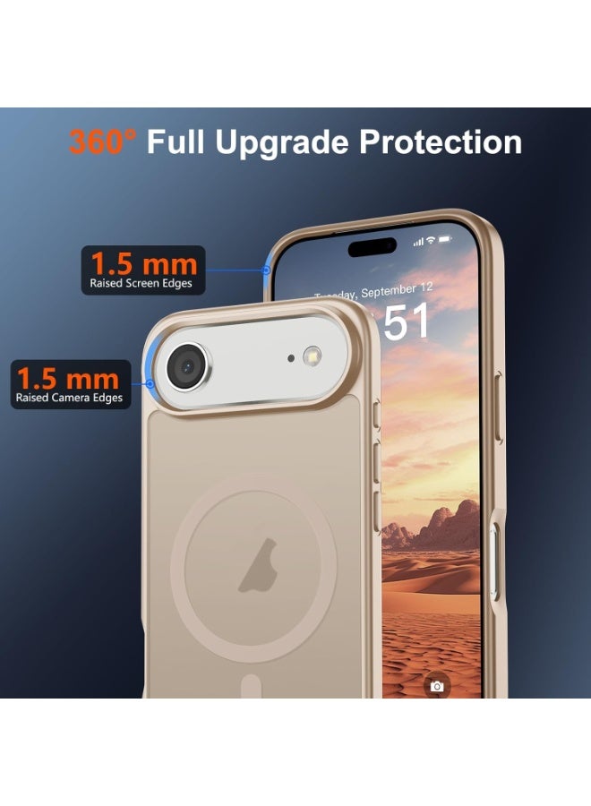 ACLIX Matte Magnetic Case for iPhone 17 Air, Compatible with MagSafe, Plating Luxury Cover, Matte Soft TPU Shockproof Protective Phone Case, (Desert Gold) - Image 4