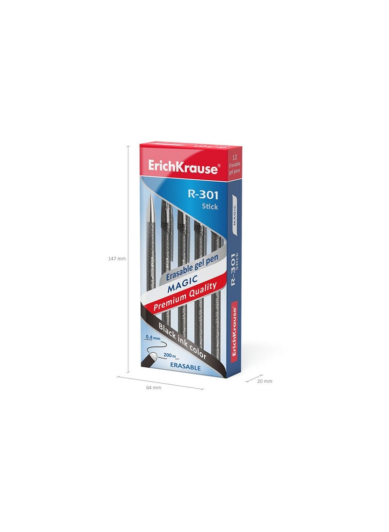 ErichKrause Erasable gel ink pen R-301 Magic Gel Stick 0.5, ink color: black (box 12 pcs.) - Image 5