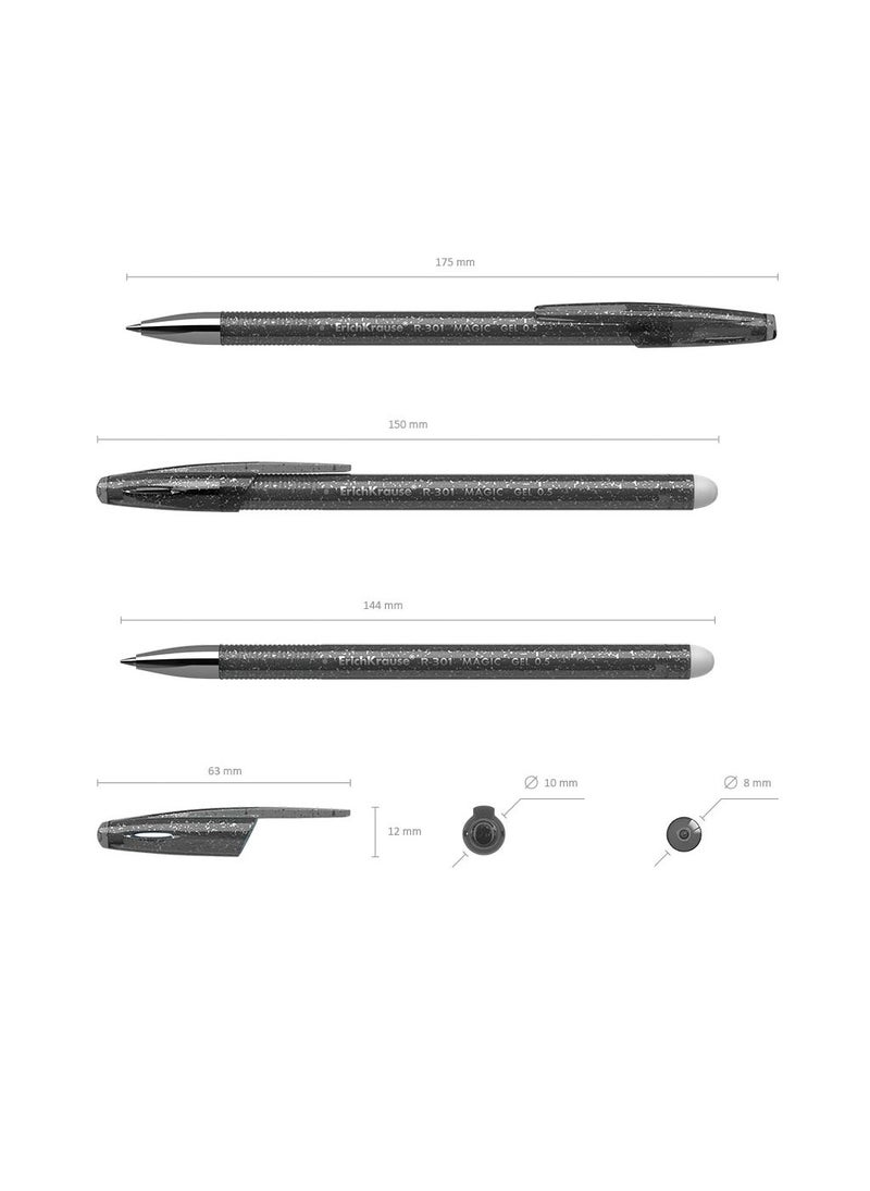 ErichKrause Erasable gel ink pen R-301 Magic Gel Stick 0.5, ink color: black (box 12 pcs.) - Image 4