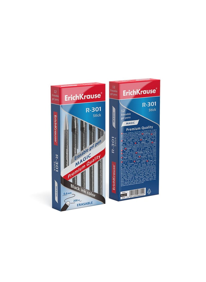 ErichKrause Erasable gel ink pen R-301 Magic Gel Stick 0.5, ink color: black (box 12 pcs.) - Image 3