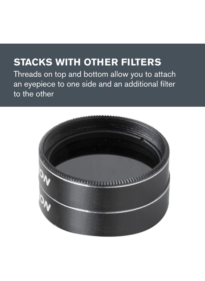 Celestron Celestron 94119-A 1.25 inch Moon Filter - Suitable for Lunar Observation, Extra Bright Planets or Terrestrial Viewing Over Sand or Snow, Black  - Image 2