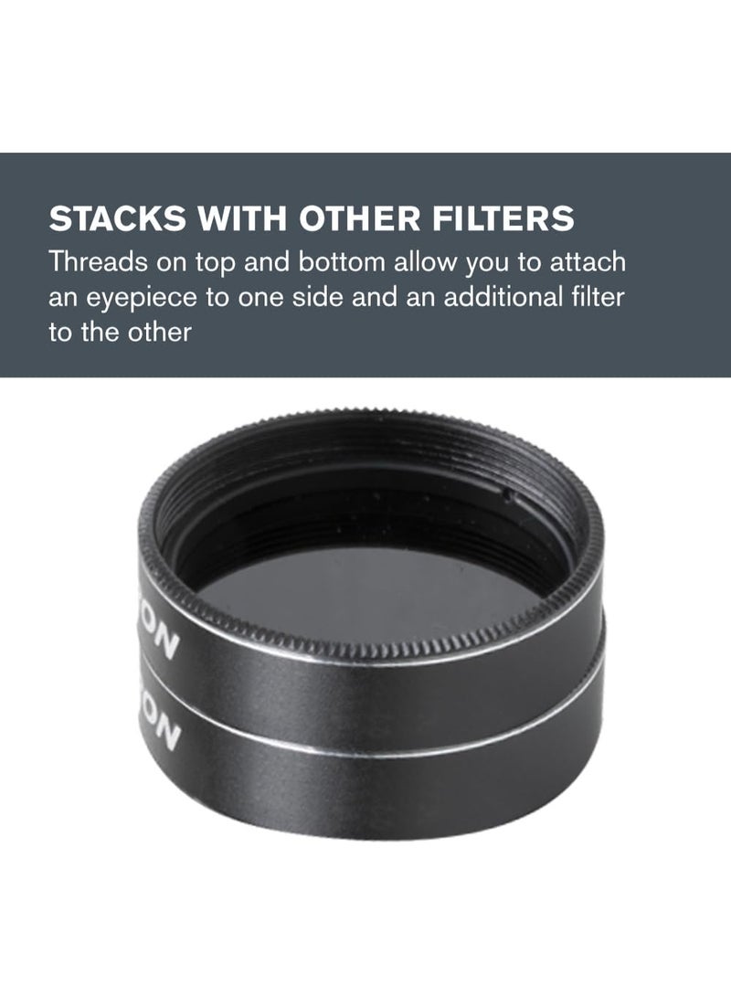 Celestron Celestron 94119-A 1.25 inch Moon Filter - Suitable for Lunar Observation, Extra Bright Planets or Terrestrial Viewing Over Sand or Snow, Black - Image 2