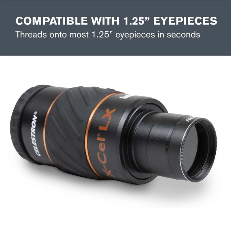 Celestron 1.25 inch Moon Filter - Suitable for Lunar Observation, Extra Bright Planets or Terrestrial Viewing Over Sand or Snow, Black - Image 5