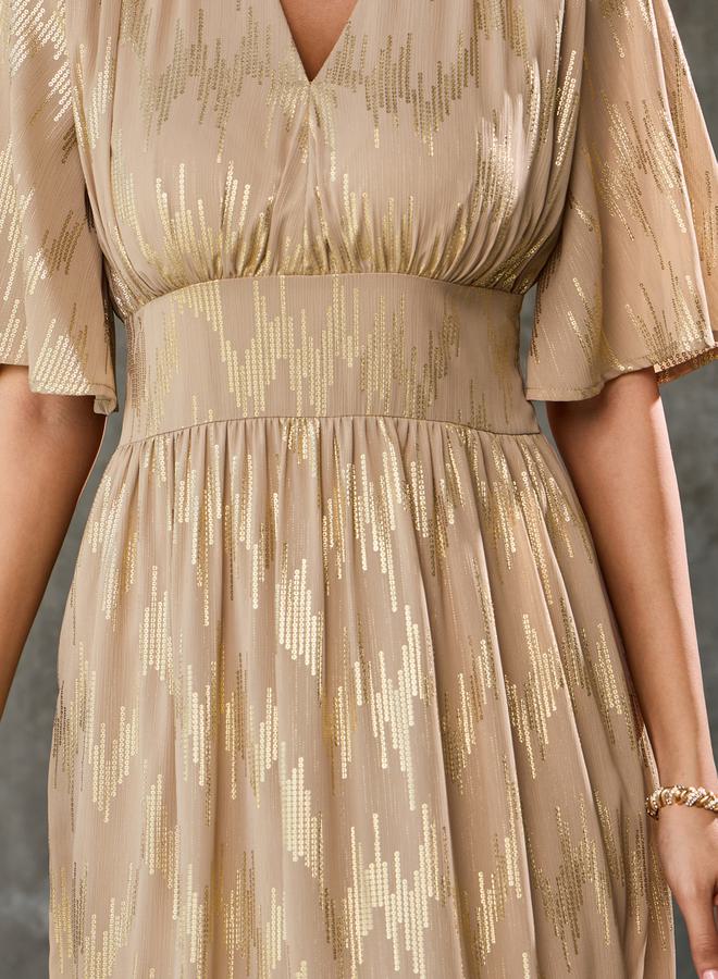 Styli V-Neck Empire Dress  - Image 3