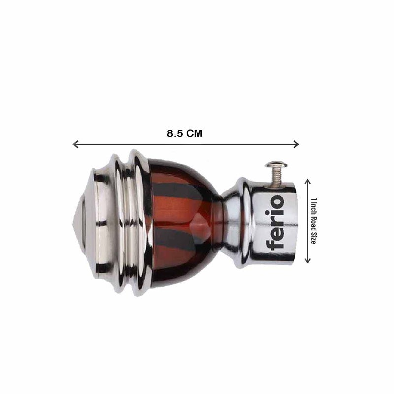 FERIO Stainless Steel Curtain Finials for Door and Windows Fitting for 1 Inch Rod Pocket Size Without Curtain Bracket and Holder for Home Dcor Copper and Mirror Pack of 4 - Image 3