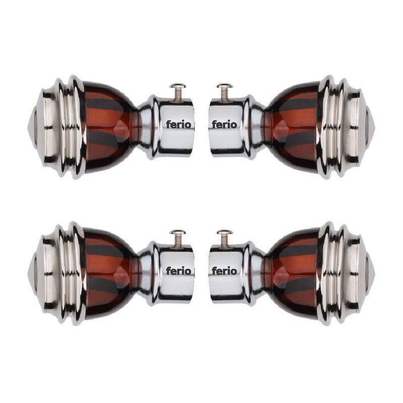 FERIO Stainless Steel Curtain Finials for Door and Windows Fitting for 1 Inch Rod Pocket Size Without Curtain Bracket and Holder for Home Dcor Copper and Mirror Pack of 4 - Image 1