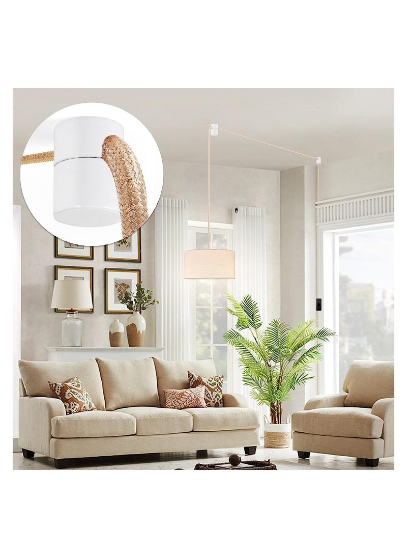 KASTWAVE - Swag Hook for Ceiling Hanging, Chandelier Ceiling Lights Cable for Hanging Lights, Hanging Lamp Hook, Modern Ceiling Hooks, White (6 Pcs) - Image 1