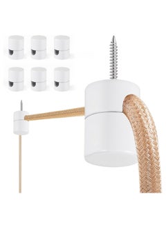 KASTWAVE Swag Hook for Ceiling Hanging, Chandelier Ceiling Lights Cable for Hanging Lights, Hanging Lamp Hook, Modern Ceiling Hooks, White (6 Pcs)  - Image 1