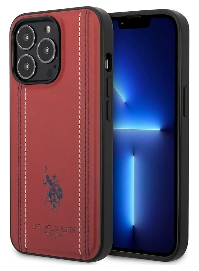 U.S. Polo Assn. Cg Mobile Leather Case Compatible With Iphone 15 Pro, Red, Ushcp15  - Image 1