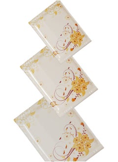A TO Z Floral Melamine Serving Tray Set – 3 Pcs, Premium Quality, Scratch Resistant & Unbreakable, BPA-Free, 33x38x44.5 cm, Design 215 | Dishwasher Safe, Ideal for Daily Use & Parties  - Image 2
