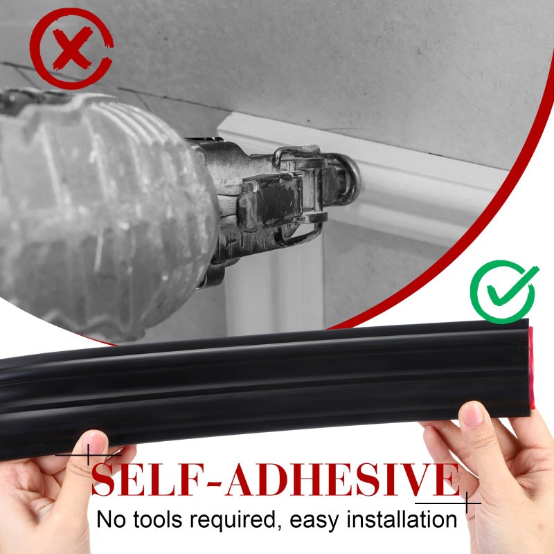 Innconee 65.6ft Peel and Stick Molding Chair Rail Panel Flexible Crown Molding Trim Self Adhesive Panel Moulding Decor Lines for Wall Door Cabinet Frame Mirror Window Border(1.25 Inch X 65.6 ft,White) - Image 3