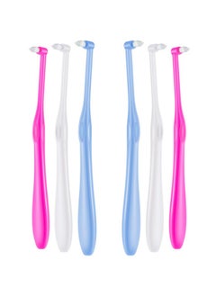 BOAO 6 Pieces Tuft Toothbrush Tufted End-Tuft Soft Trim Single Compact Interdental For Detail Cleaning Tapered Brush(Tapered Brush)  - Image 1