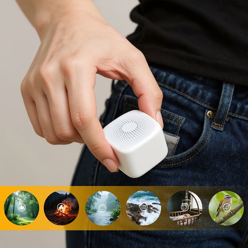 White Portable Sleep Aid Machine 15 Soothing Sounds 7 Color Lights 3 Timers - Image 3