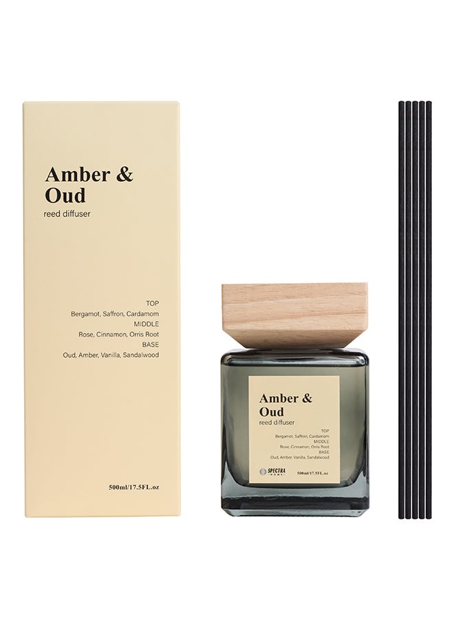 Spectra Home Reed Diffuser Amber & Oud, 500 ML | 1 Pack | Reed Diffuser Set, Oil Diffuser & Reed Diffuser Sticks, Home Decor & Office Decor, Fragrance and Gifts - Image 2