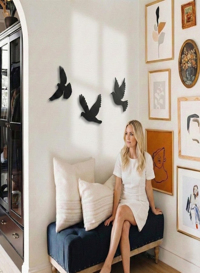 DEKADRON Metal Wall Art, Birds Decor, Metal Wall Decoration, Home Livingroom Indoor Outdoor Birds Sign (Set of 3) - Image 2