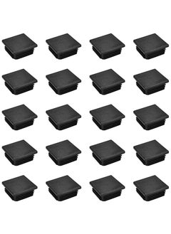 Y&D SYOSI 20 Pcs Square Plastic End Caps, Black Rectangle Plugs Fence Post Pipe Tube Cover Chair Leg Covers, 50x50mm Caps  - Image 1