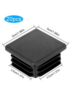 Y&D SYOSI 20 Pcs Square Plastic End Caps, Black Rectangle Plugs Fence Post Pipe Tube Cover Chair Leg Covers, 50x50mm Caps  - Image 2