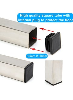 Y&D SYOSI 20 Pcs Square Plastic End Caps, Black Rectangle Plugs Fence Post Pipe Tube Cover Chair Leg Covers, 50x50mm Caps  - Image 5