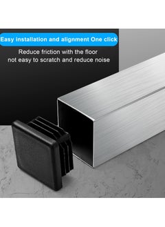 Y&D SYOSI 20 Pcs Square Plastic End Caps, Black Rectangle Plugs Fence Post Pipe Tube Cover Chair Leg Covers, 50x50mm Caps  - Image 4