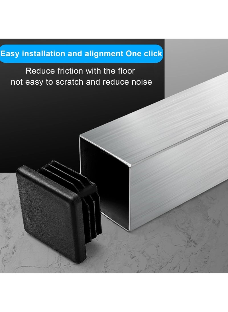 Y&D SYOSI 20 Pcs Square Plastic End Caps, Black Rectangle Plugs Fence Post Pipe Tube Cover Chair Leg Covers, 50x50mm Caps  - Image 4