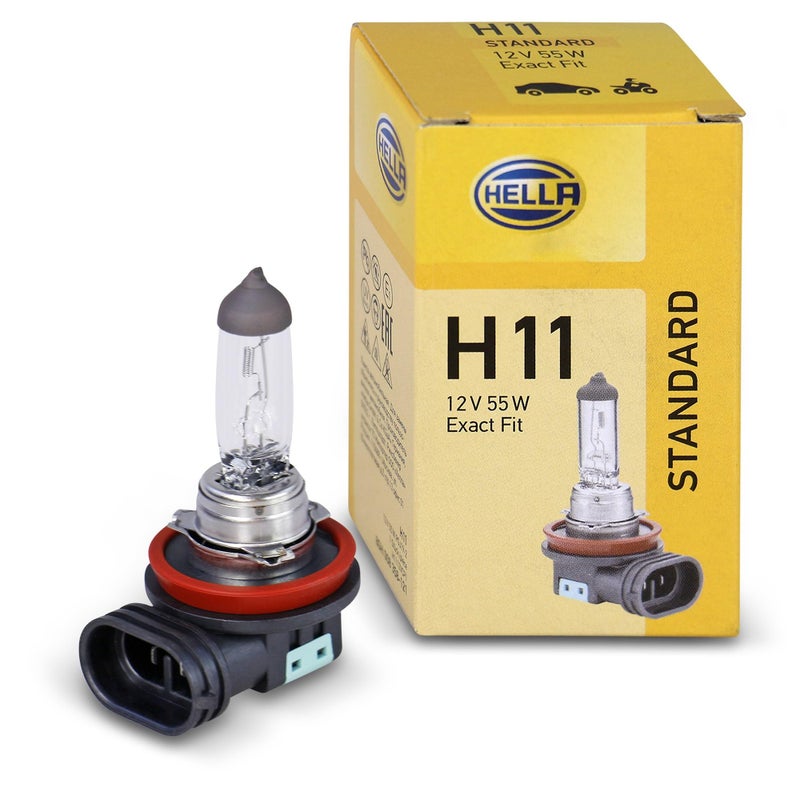 HELLA HELLA 8GH 008 358-121 Bulb - H11 - Standard - 12V - 55W - Socket Type: PGJ19-2 - Box - Quantity: 1 