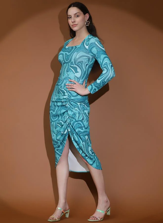 Kotty Swirl Print Midi Dress