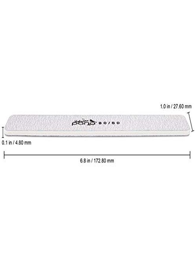 Pana Usa 10 Pcs Professional Nail Files Buffers Jumbo Size Double Sided Emery Board Washable - For Natural & Acrylic Manicure Pedicure Tools Home And Professional 10 Pieces Pack (Zebra, Grit 80/80) - Image 2