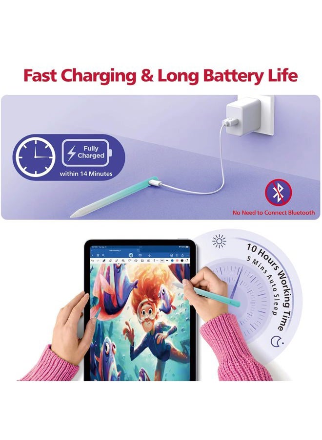 Milikilo Stylus Pen for iPad,14Mins Fast Charge for Apple Pencil,Palm Rejection,Tilt Sensitivity, Pen for iPad11/10/9/8/7/6, Pro 12.9"/11"/13" M4, Mini 6/5, Air 5/4/3/11"-13" M2/M3 with Polishing Cloth - Image 4