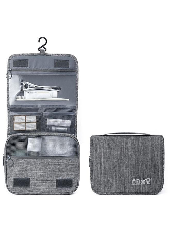 Ant Large Travel Storage Bag Makeup Bag with Hanging Hook, Portable Travel Toiletry Bag, Foldable Dry and Humid Separation Mesh Storage Makeup Bag (Grey) - Image 1