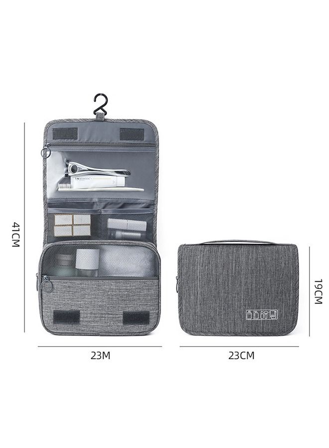 Ant Large Travel Storage Bag Makeup Bag with Hanging Hook, Portable Travel Toiletry Bag, Foldable Dry and Humid Separation Mesh Storage Makeup Bag (Grey) - Image 2
