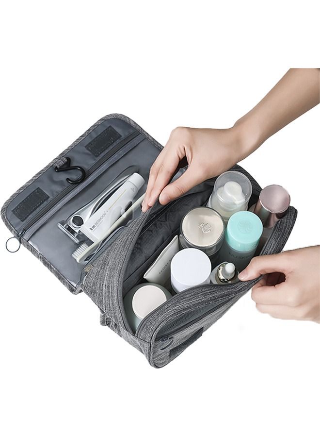 Ant Large Travel Storage Bag Makeup Bag with Hanging Hook, Portable Travel Toiletry Bag, Foldable Dry and Humid Separation Mesh Storage Makeup Bag (Grey) - Image 4