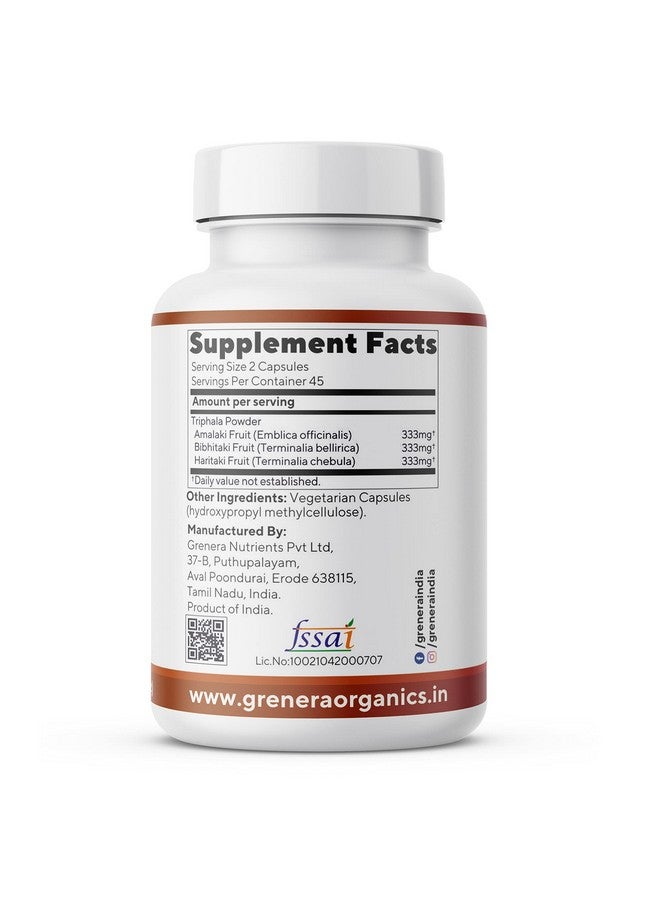 Grenera Triphala Capsules 90 nos | Improve Digestion, Immunity | Healthy Gut, Relieves Constipation | Made with Amalaki, Bibhitaki and Haritaki Fruit - Image 2