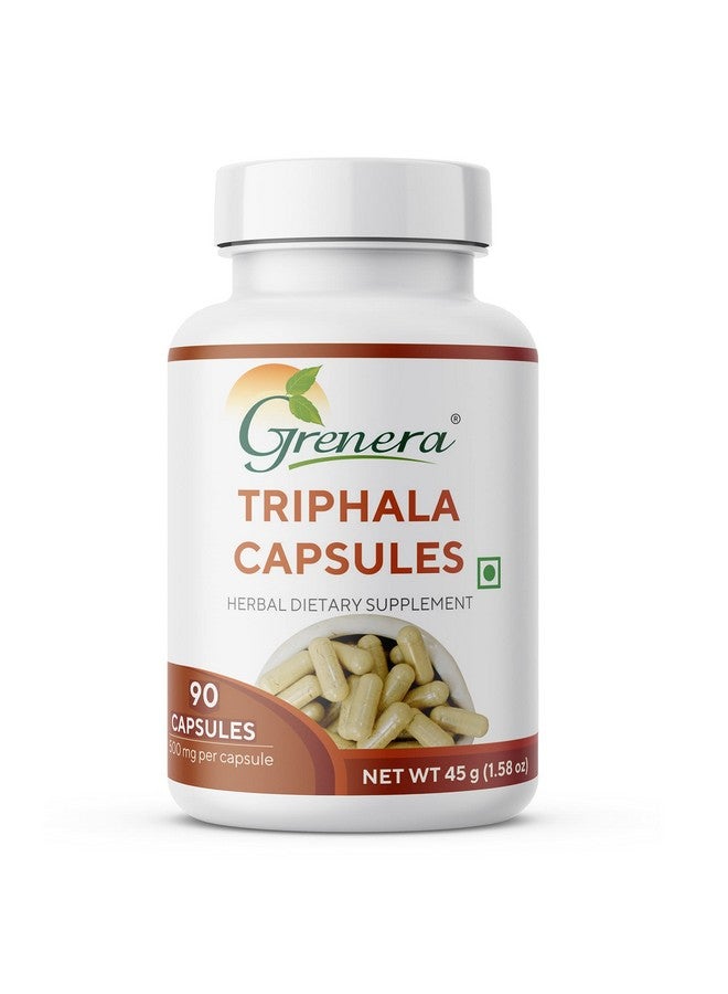 Grenera Triphala Capsules 90 nos | Improve Digestion, Immunity | Healthy Gut, Relieves Constipation | Made with Amalaki, Bibhitaki and Haritaki Fruit - Image 1