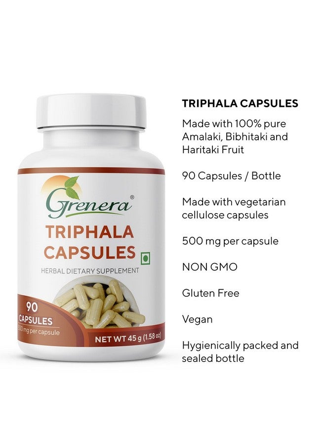 Grenera Triphala Capsules 90 nos | Improve Digestion, Immunity | Healthy Gut, Relieves Constipation | Made with Amalaki, Bibhitaki and Haritaki Fruit - Image 4