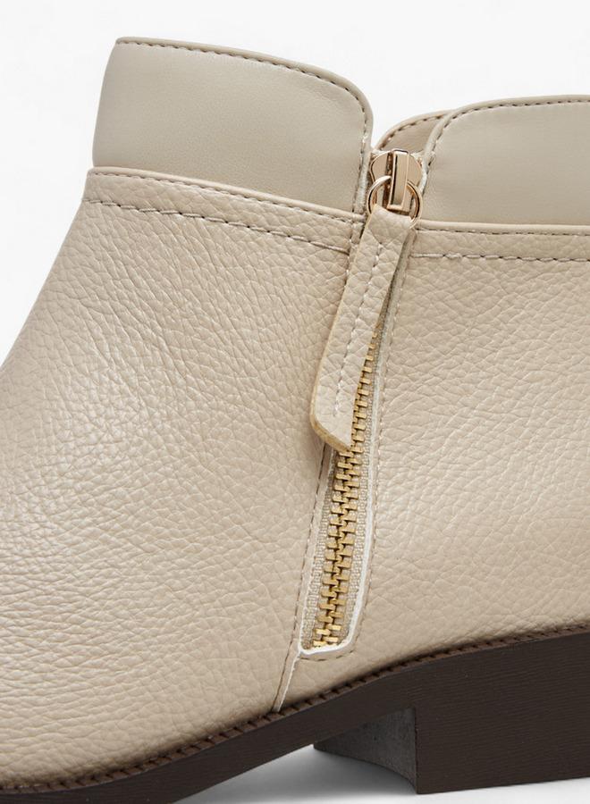 Flora Bella By Shoexpress Solid Ankle Boots with Zip Closure - Image 5