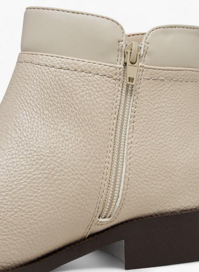 Flora Bella By Shoexpress Solid Ankle Boots with Zip Closure - Image 4