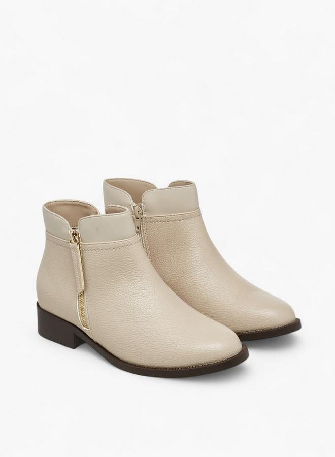 Flora Bella By Shoexpress Solid Ankle Boots with Zip Closure - Image 3