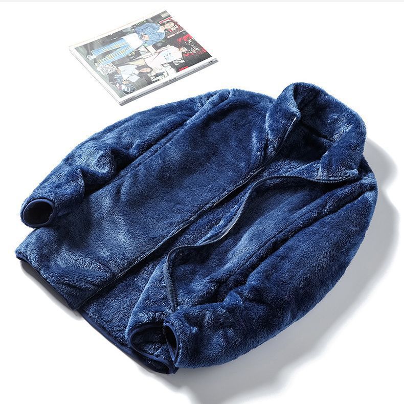 Autumn and winter men's plush baseball uniform men's polar fleece fleece jacket couple's plush warm jacket men's fleece jacket women - Image 2