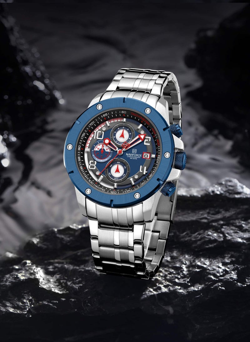 NAVIFORCE Stylish Chronograph Watch for Men with Stainless Steel Bracelet Sporty Dial Luminous Hands and Water Resistant Design for Everyday Casual and Formal Wear  - Image 3