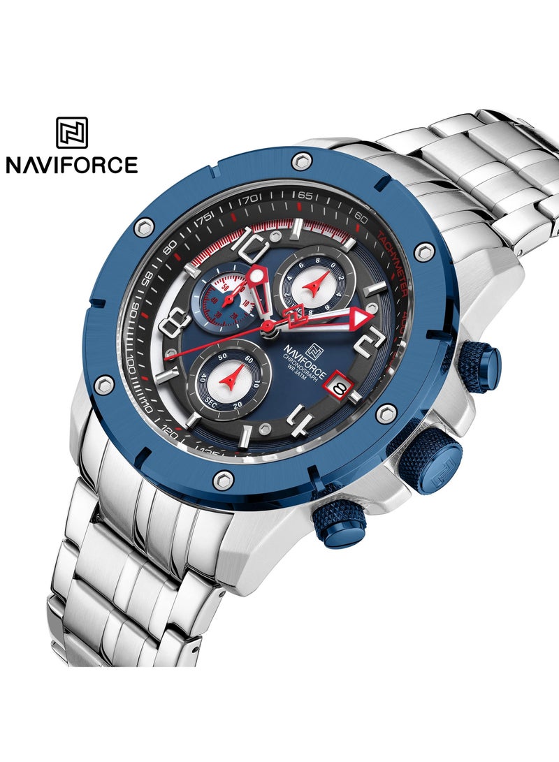 NAVIFORCE Stylish Chronograph Watch for Men with Stainless Steel Bracelet Sporty Dial Luminous Hands and Water Resistant Design for Everyday Casual and Formal Wear  - Image 2