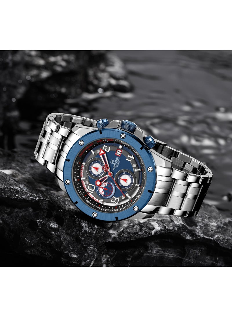 NAVIFORCE Stylish Chronograph Watch for Men with Stainless Steel Bracelet Sporty Dial Luminous Hands and Water Resistant Design for Everyday Casual and Formal Wear  - Image 4