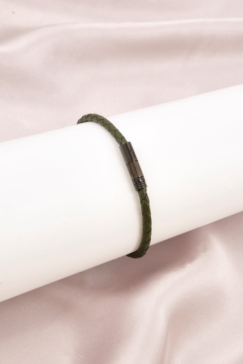 CERRUTI 1881 Men CIAGB0000502 Fashion Leather Bracelet, Olive - Image 1