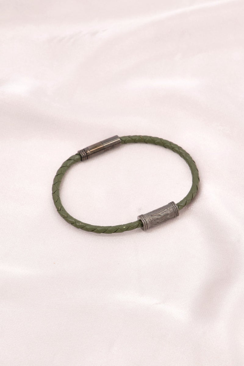 CERRUTI 1881 Men CIAGB0000502 Fashion Leather Bracelet, Olive - Image 2